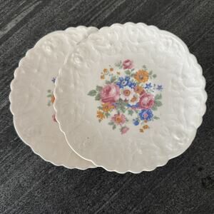 Vintage Pope-Gosser Embossed Floral #25004 Rose Point Saucer Dessert Plate